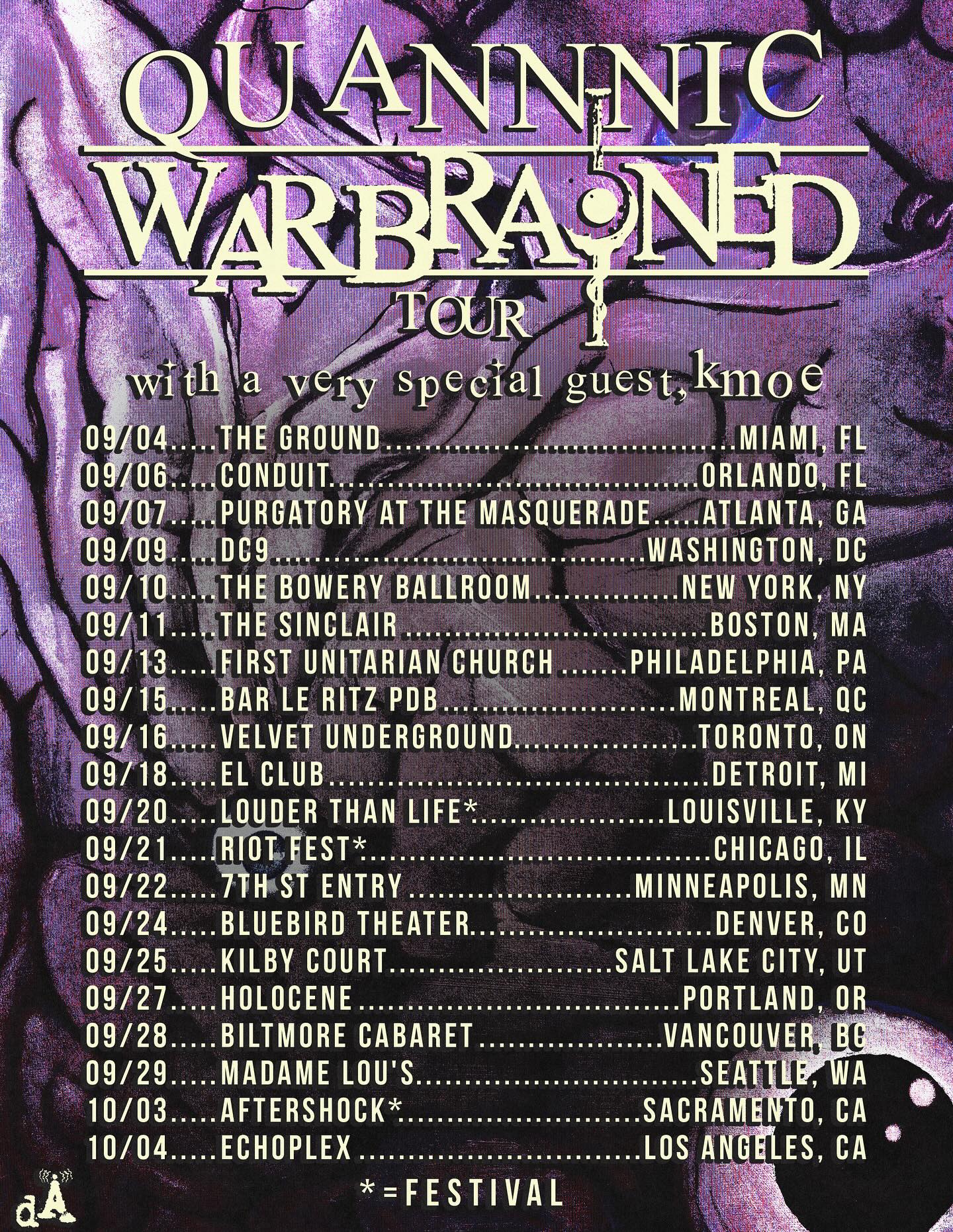 quannnic WARBRAINED TOUR Tour Poster